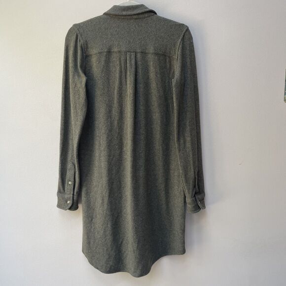 Faherty Legend Sweater Dress Olive Green Melange Twill Long Sleeve Soft Size XS - Picture 4 of 8